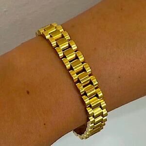 Gold Link Watch Band Bracelet Chain Link Unisex